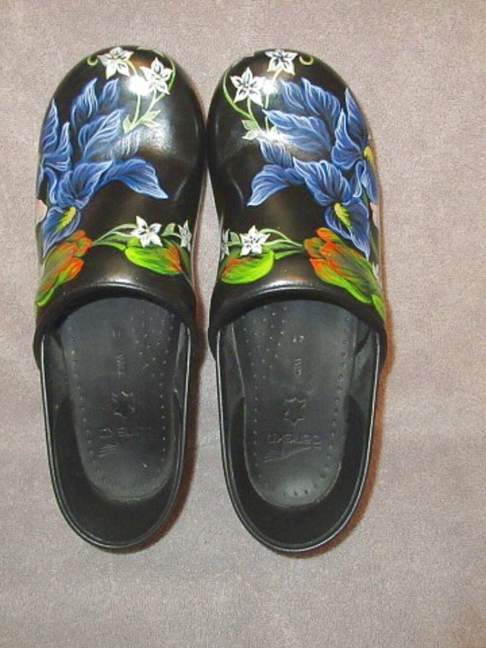 Dansko Limited Edition Cabrio Leather Clog Shoes Size 41 10.5 11 Artist Signed - Picture 2 of 12